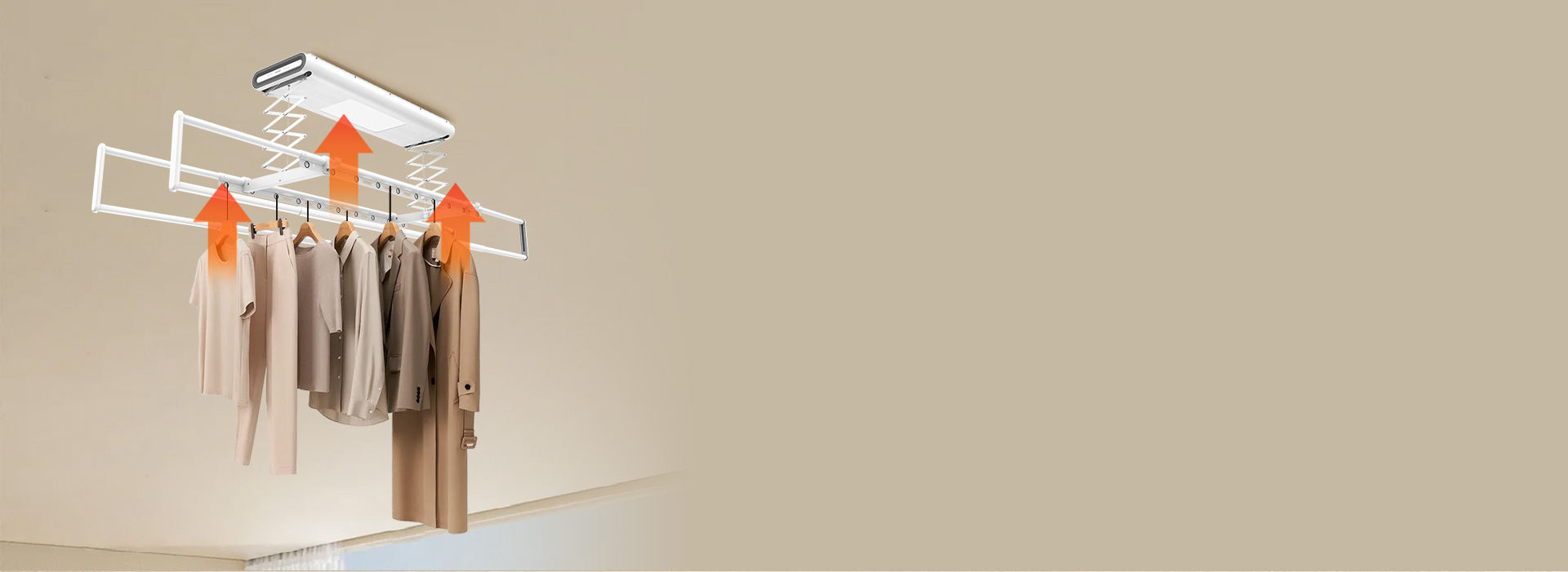 輕抬自上升，晾衣更輕松 晾完衣物后，用...